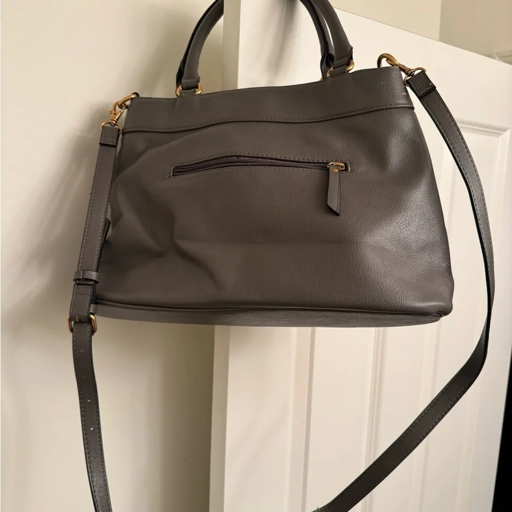 Rosetti Charcoal Satchel with Gold Details